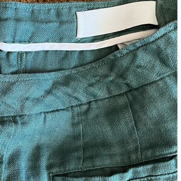Coldwater Creek Pants Women's Size 14 Green 100% Linen Trouser Work Office Cool - Picture 11 of 13